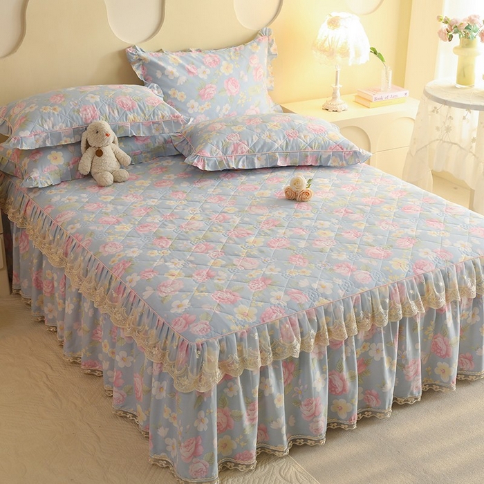 91家纺网 家纺一手货源 找家纺 （总）美达家纺 2025新款全棉印花床裙四件套