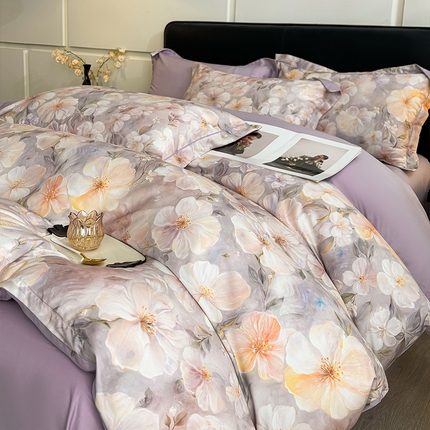 帛美家纺 2025新款40S莱赛尔天丝棉数码印花四件套 涟漪映彩