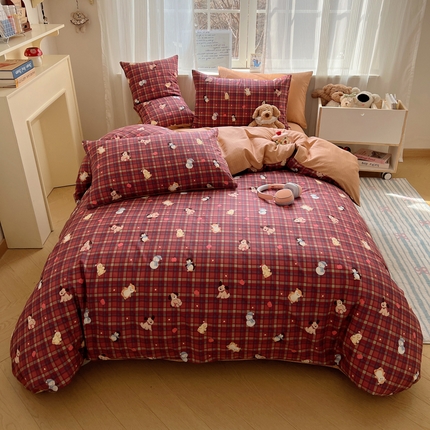 91家纺网 家纺一手货源 找家纺 （总）六巷胡同 2025新款INS童趣可爱风卡通全棉四件套-第四系