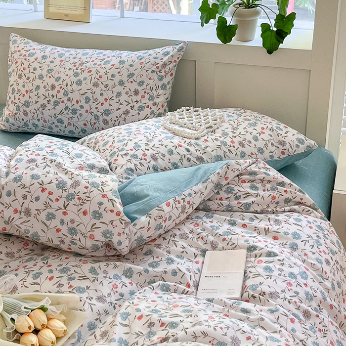 91家纺网 家纺一手货源 找家纺 清雅福 2025全棉13372小清新四件套和单被套早春系列第二批--单被套 西雅图