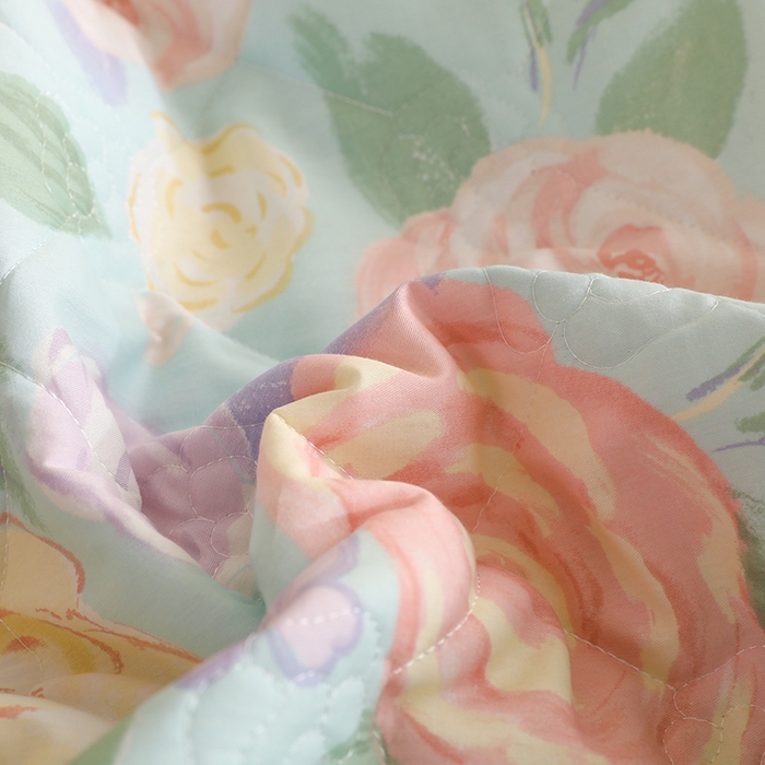 91家纺网 家纺一手货源 找家纺 美达家纺 2025新款全棉印花床裙四件套 花幽兰-绿