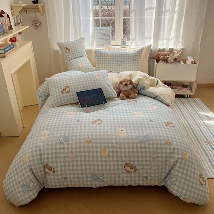 91家纺网 家纺一手货源 找家纺 （总）六巷胡同 2025新款INS童趣可爱风卡通全棉四件套-第四系