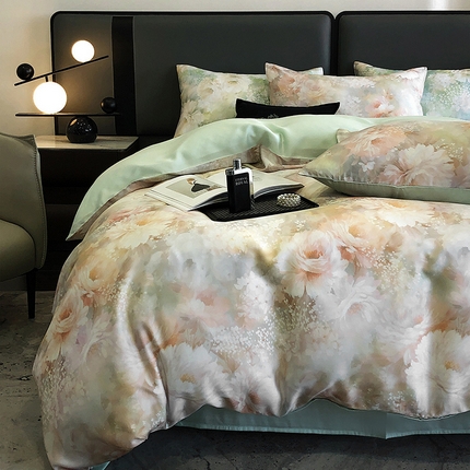 91家纺网 家纺一手货源 找家纺 （总）立奥被业 2025年新款100%兰精天丝四件套天丝数码印花四件套