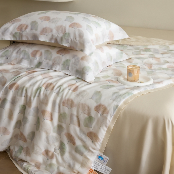 91家纺网 家纺一手货源 找家纺 黛舒家居 2025新款天丝印花夏被四件套 林间秘信