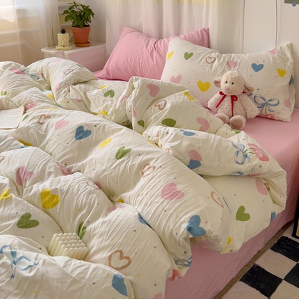 91家纺网 家纺一手货源 找家纺 （总）仟人梦 2025新款水洗棉印花四件套