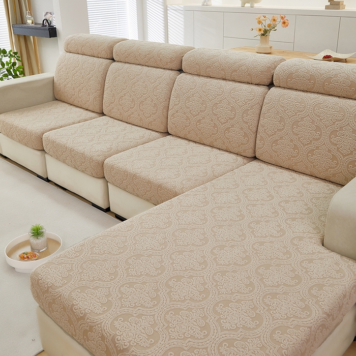 91家纺网 家纺一手货源 找家纺 逐日沙发套 2025提花沙发笠-欧艺 卡其