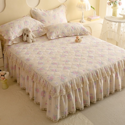 91家纺网 家纺一手货源 找家纺 （总）美达家纺 2025新款全棉印花夹棉床裙