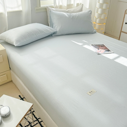 91家纺网 家纺一手货源 找家纺 眠博士2025新款 全棉双层纱 单床笠 双层纱床笠-暮色兰