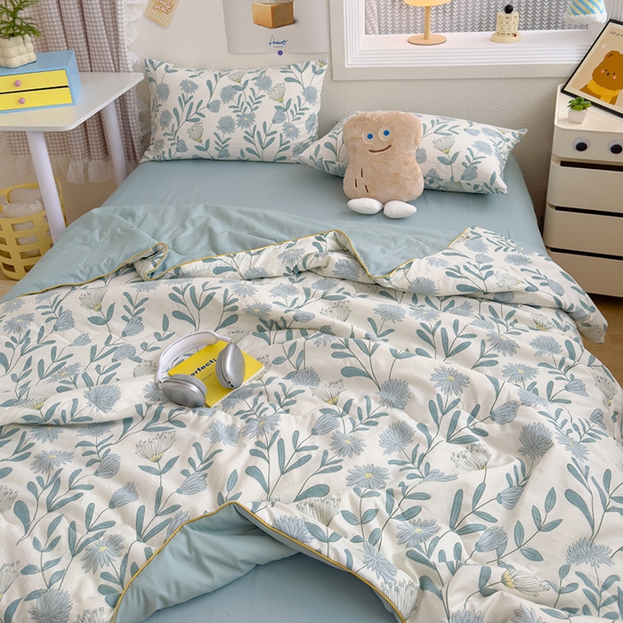 91家纺网 家纺一手货源 找家纺 老帅2025A类水洗双层纱夏被夏凉被空调被被芯直播爆款（有买家秀）绿风铃