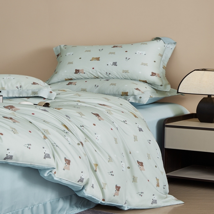 91家纺网 家纺一手货源 找家纺 顾家家居 2025新款莱塞尔数码印花四件套 瑞琦