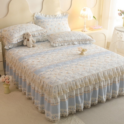 91家纺网 家纺一手货源 找家纺 （总）美达家纺 2025新款全棉印花夹棉床裙