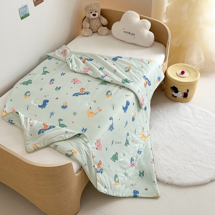 嗨生活 2025年新款针织棉夏被 儿童夏被 幼儿园夏凉被 七彩恐龙