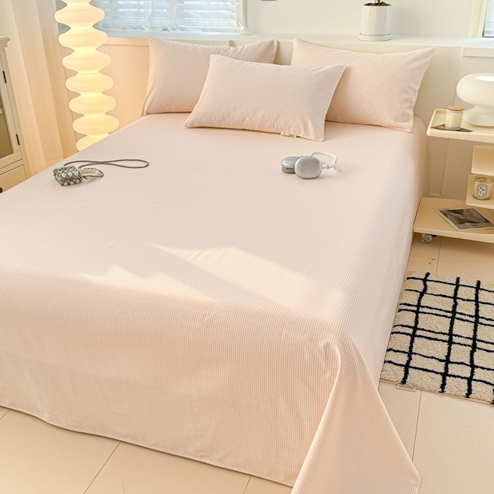 91家纺网 家纺一手货源 找家纺 眠博士2025新款全棉老粗布床单 老粗布床单-细条玉