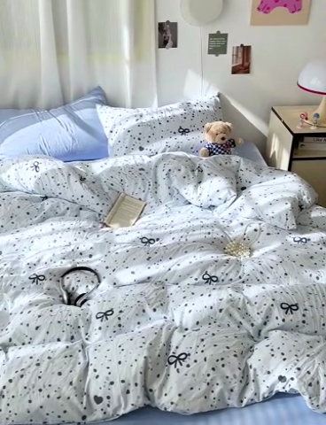 91家纺网 家纺一手货源 找家纺 仟人梦 2025新款水洗棉印花四件套 艺术之名-兰