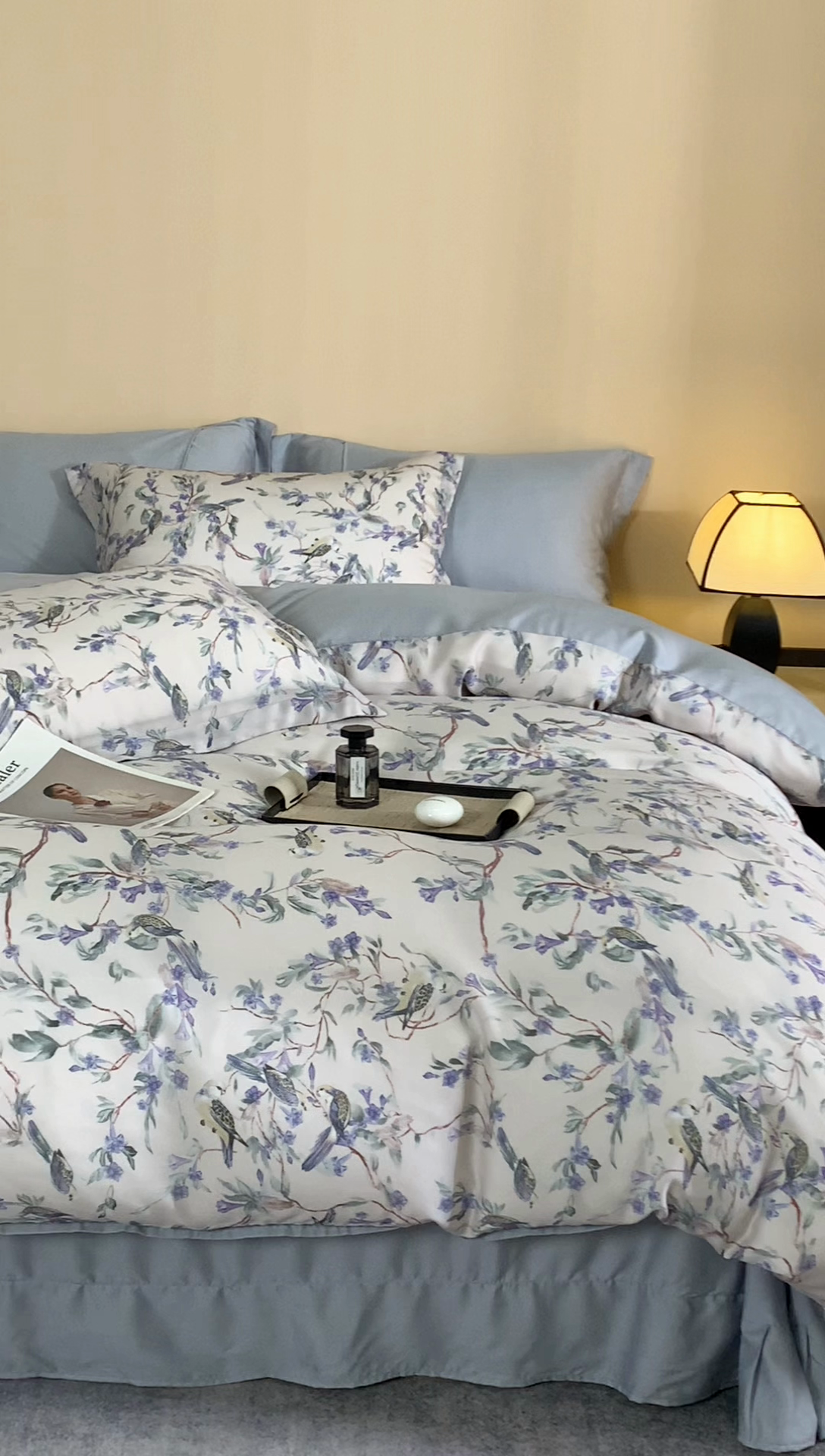 91家纺网 家纺一手货源 找家纺 顾家家居 2025新款莱塞尔数码印花四件套 渝蓉