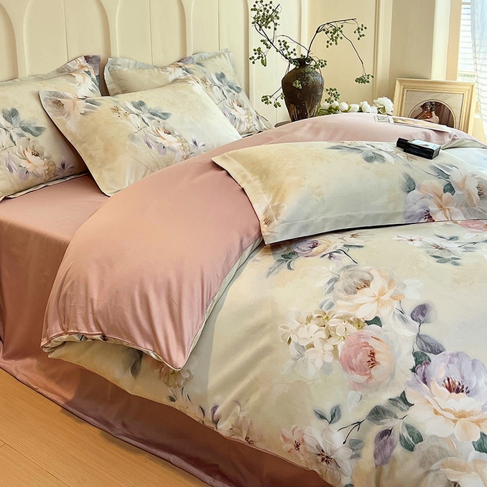 91家纺网 家纺一手货源 找家纺 梧桐树 2025新款100%全棉60S长绒棉套件 S33清爽海盐