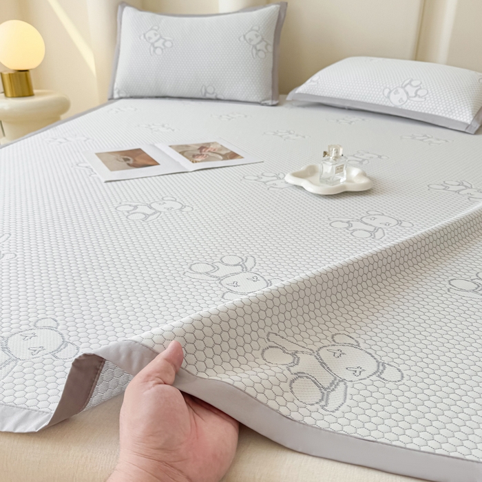 91家纺网 家纺一手货源 找家纺 小萌虎 2025新款冰豆豆凉席 凉席款 灰色