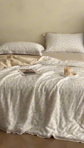 91家纺网 家纺一手货源 找家纺 黛舒家居 2025新款天丝印花夏被四件套 山影序曲