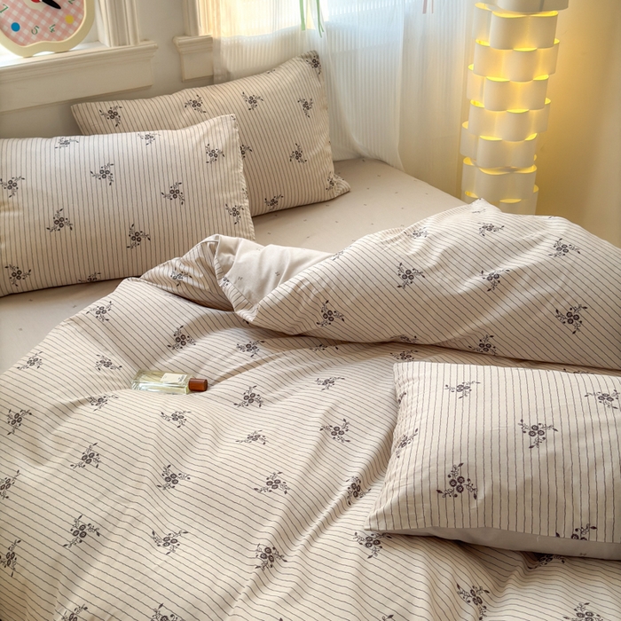 91家纺网 家纺一手货源 找家纺 清雅福 2025全棉13372小清新四件套和单被套早春系列第二批--单被套 醉晚风