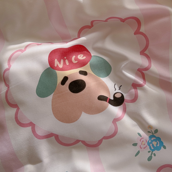 91家纺网 家纺一手货源 找家纺 仟人梦 2025新款水洗棉印花四件套 绮丽花城