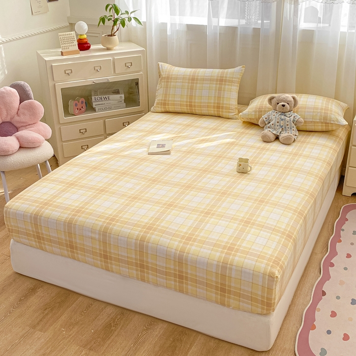 91家纺网 家纺一手货源 找家纺 芷凡家纺 2025新款水洗云朵棉印花床笠 希格文