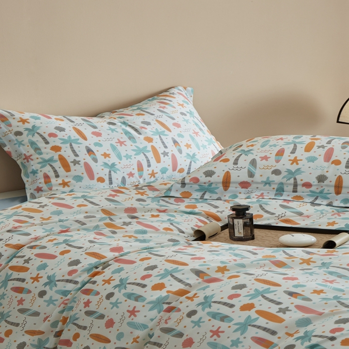 91家纺网 家纺一手货源 找家纺 顾家家居 2025新款莱塞尔数码印花四件套 慕夏