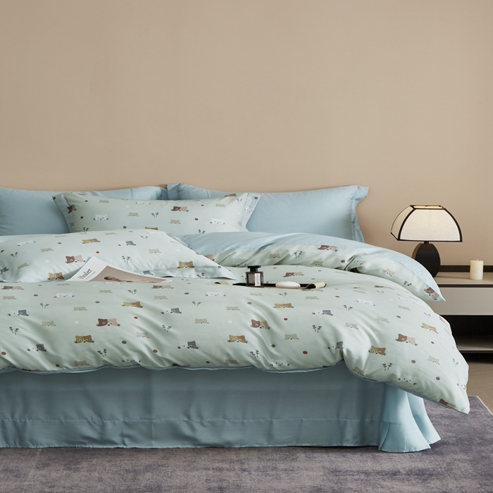 91家纺网 家纺一手货源 找家纺 顾家家居 2025新款莱塞尔数码印花四件套 瑞琦