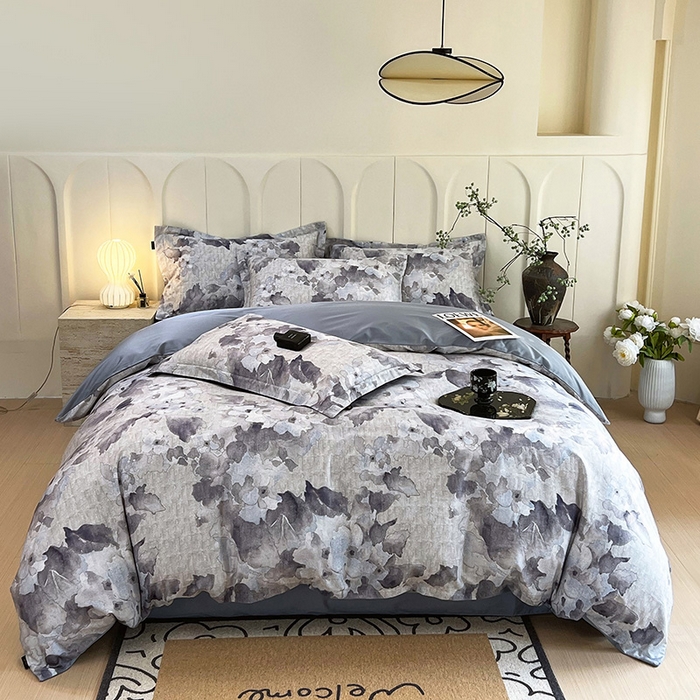 91家纺网 家纺一手货源 找家纺 梧桐树 2025新款100%全棉60S长绒棉套件 S31半岛花茶