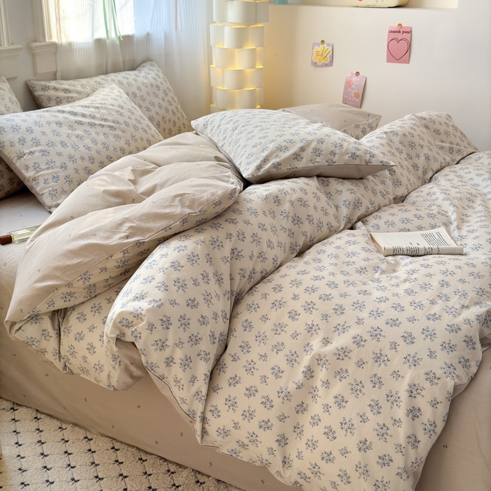 91家纺网 家纺一手货源 找家纺 清雅福 2025全棉13372小清新四件套和单被套早春系列第二批--单枕套 芭莎夫人