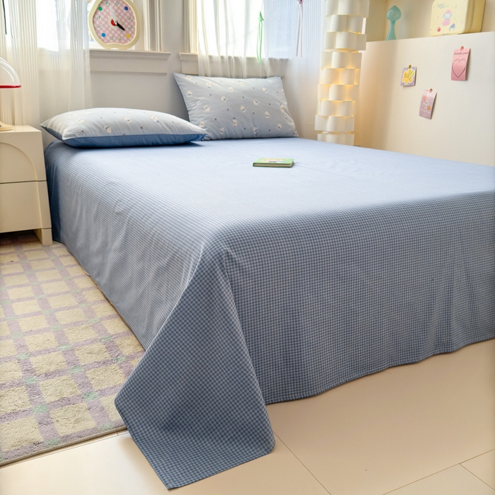 91家纺网 家纺一手货源 找家纺 清雅福 2025全棉13372小清新四件套和单被套早春系列第二批--单被套 小狗宝莉·蓝