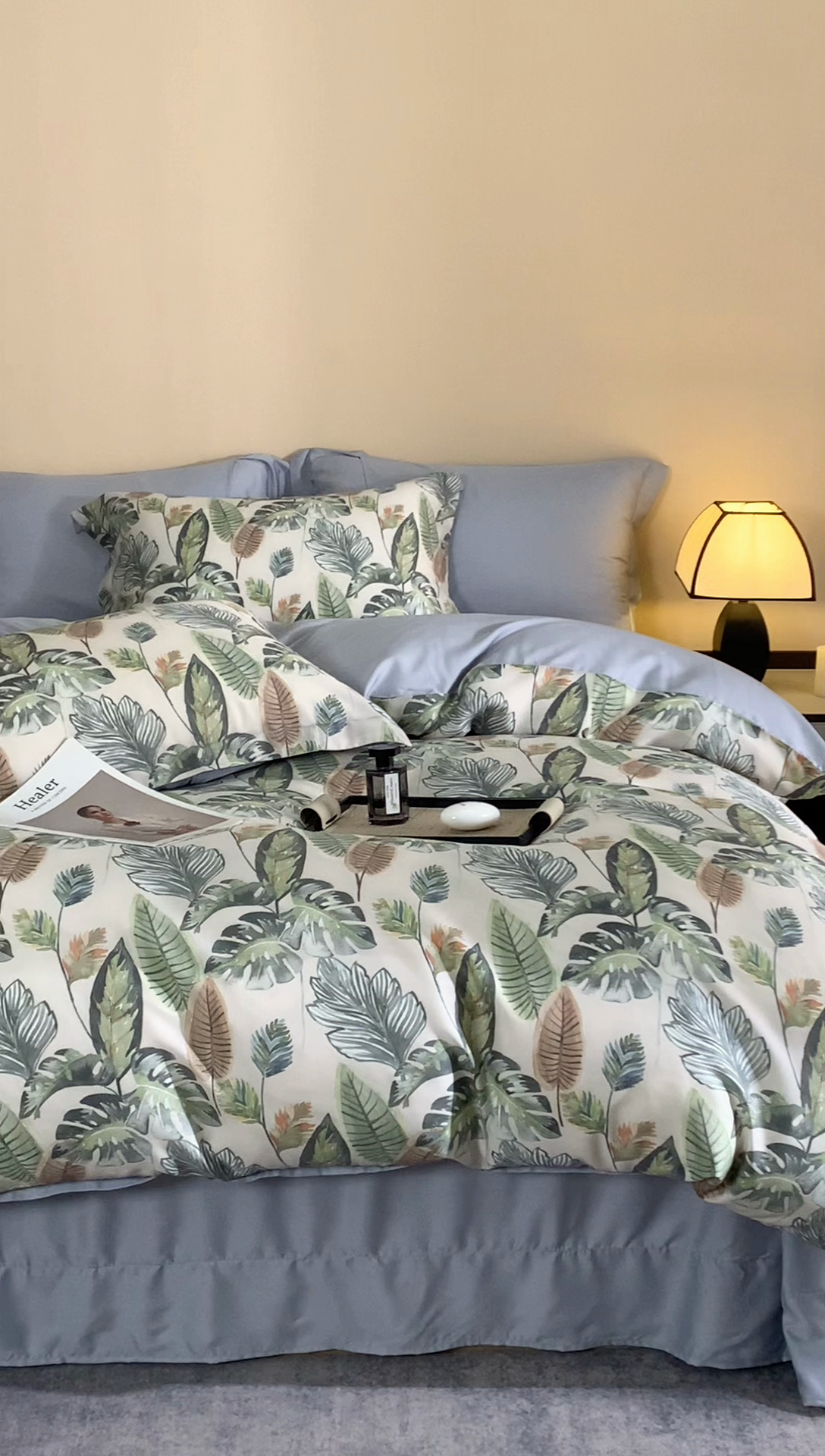 91家纺网 家纺一手货源 找家纺 顾家家居 2025新款莱塞尔数码印花四件套 曼茂