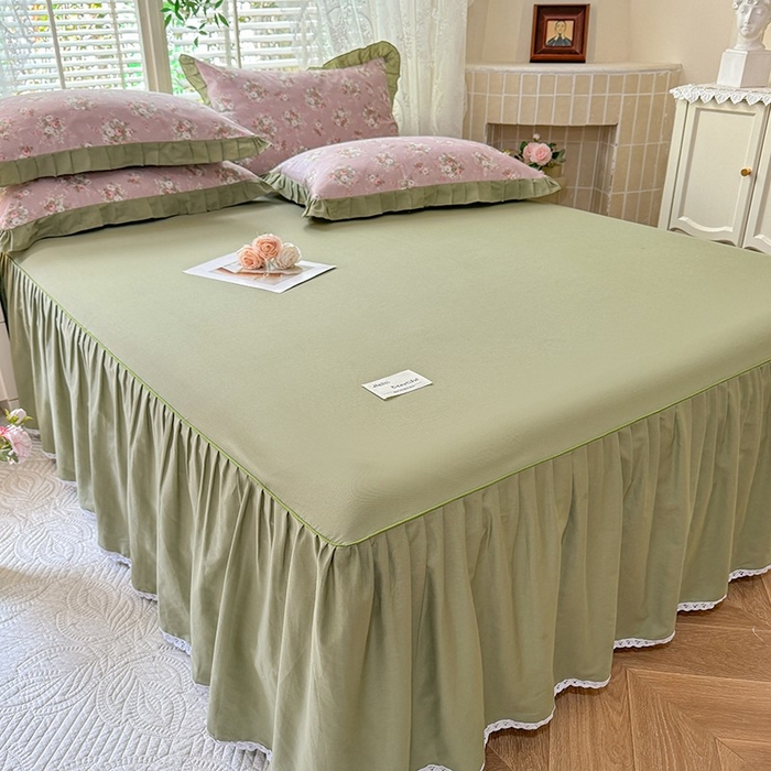 91家纺网 家纺一手货源 找家纺 （总）美达家纺 2025新款全棉纯色单床裙