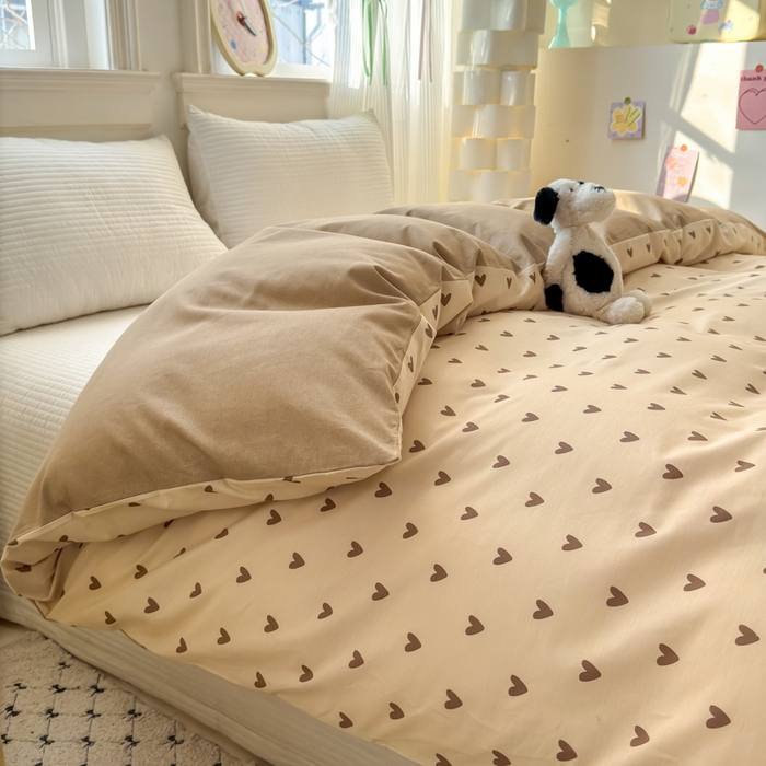 91家纺网 家纺一手货源 找家纺 清雅福 2025全棉13372小清新四件套和单被套早春系列第二批--单被套 心甜