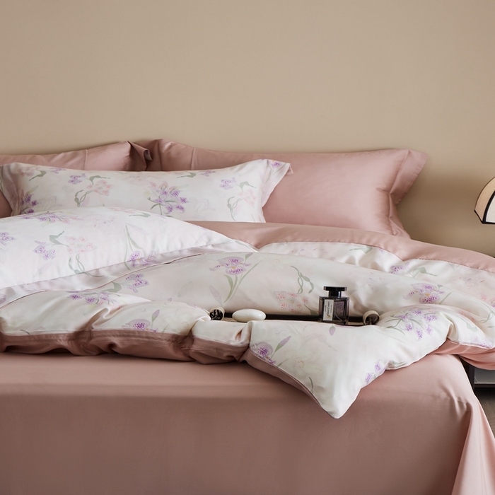 91家纺网 家纺一手货源 找家纺 顾家家居 2025新款莱塞尔数码印花四件套 茹伊