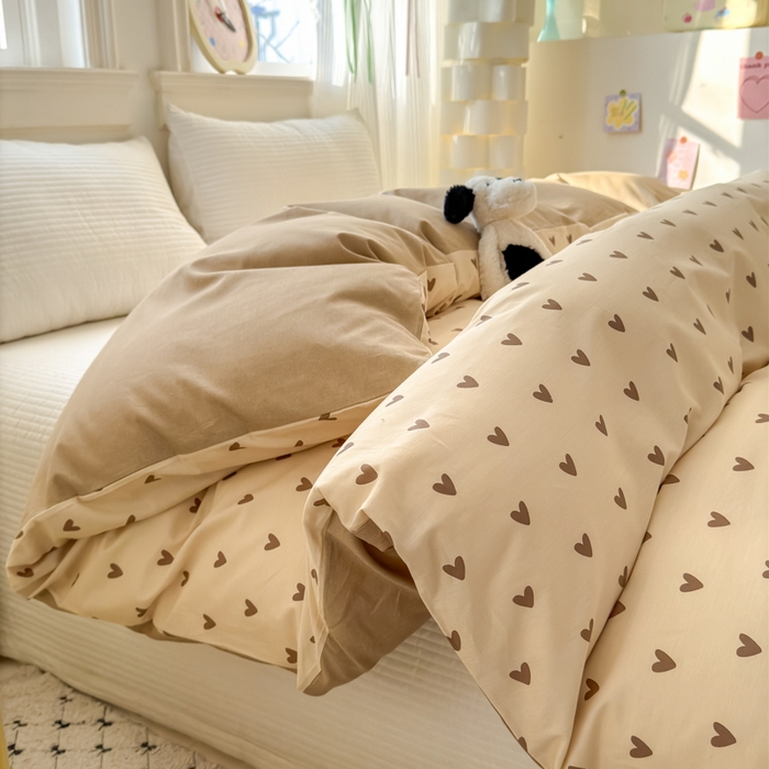 91家纺网 家纺一手货源 找家纺 清雅福 2025全棉13372小清新四件套和单被套早春系列第二批--单被套 心甜