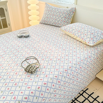 91家纺网 家纺一手货源 找家纺 眠博士2025新款全棉老粗布床单 老粗布床单-红玫瑰