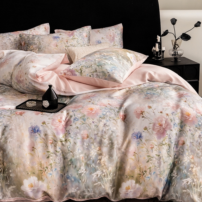 91家纺网 家纺一手货源 找家纺 （总）立奥被业 2025年新款100%兰精天丝四件套天丝数码印花四件套