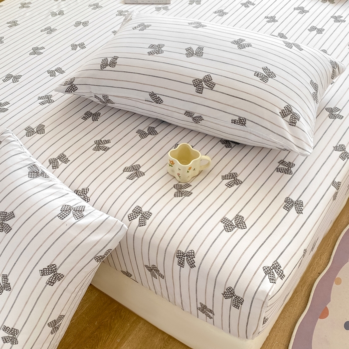 91家纺网 家纺一手货源 找家纺 芷凡家纺 2025新款水洗云朵棉印花床笠 蝴蝶梦