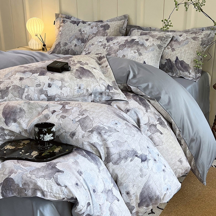 91家纺网 家纺一手货源 找家纺 梧桐树 2025新款100%全棉60S长绒棉套件 S31半岛花茶