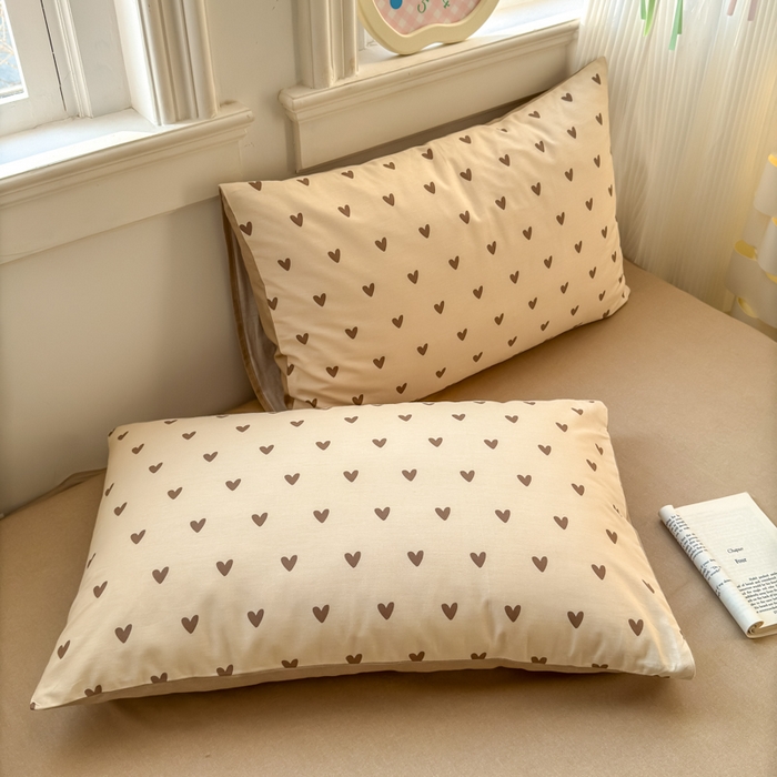 91家纺网 家纺一手货源 找家纺 清雅福 2025全棉13372小清新四件套和单被套早春系列第二批--单枕套 心甜