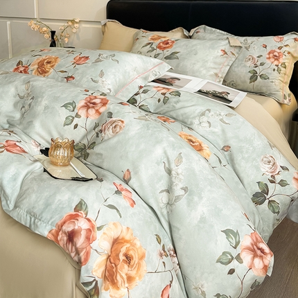 91家纺网 家纺一手货源 找家纺 （总）帛美家纺 2025新款40S莱赛尔天丝棉数码印花四件套（提供买家秀）