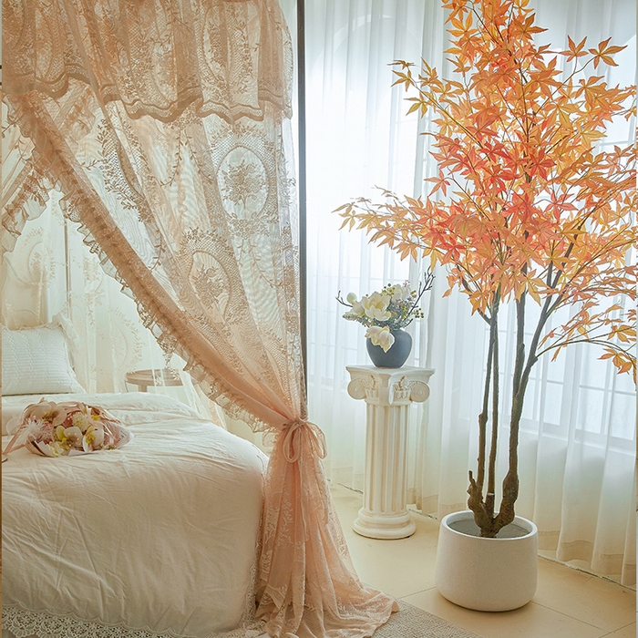 91家纺网 家纺一手货源 找家纺 都市缘蚊帐 2025新款A902穿杆落地宫廷蚊帐烤漆支架款 902薇尔庄园-奶油玉