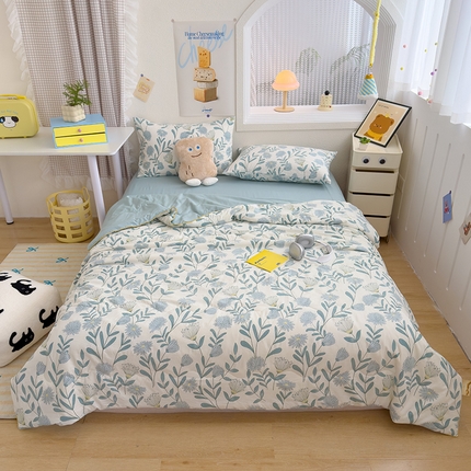 老帅2025A类水洗双层纱夏被夏凉被空调被被芯直播爆款（有买家秀）绿风铃