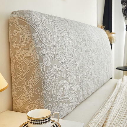 逐日沙发套 2025新款提花绒床头罩-古罗 浅灰