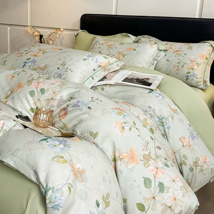 91家纺网 家纺一手货源 找家纺 （总）帛美家纺 2025新款40S莱赛尔天丝棉数码印花四件套（提供买家秀）