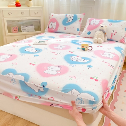 91家纺网 家纺一手货源 找家纺 （总）芷凡家纺 2025新款水洗云朵棉印花床笠