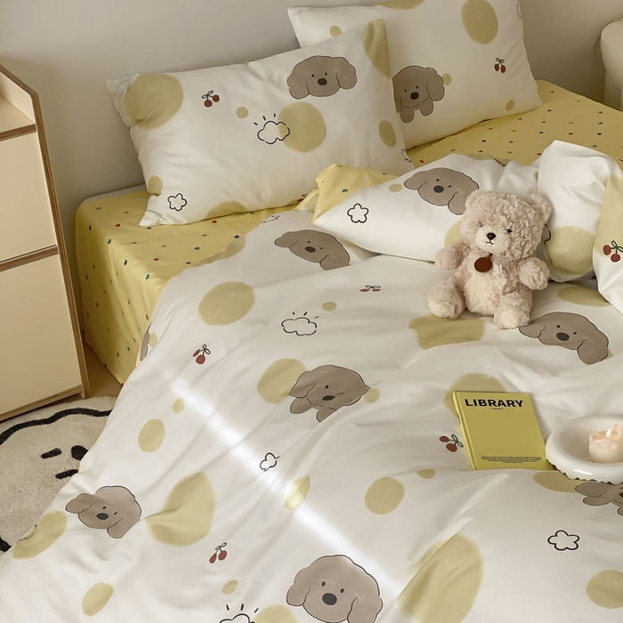 91家纺网 家纺一手货源 找家纺 帅露 2025开春新品全棉喷气13070小清新印花纯棉全棉四件套 海盐幻想