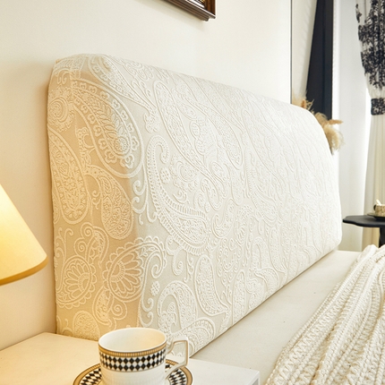 逐日沙发套 2025新款提花绒床头罩-古罗 米白