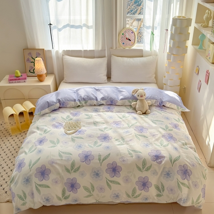 91家纺网 家纺一手货源 找家纺 （总）清雅福 2025全棉13372小清新四件套和单被套早春系列第二批--单被套