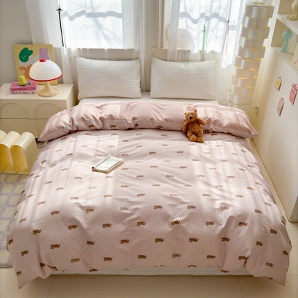 91家纺网 家纺一手货源 找家纺 （总）清雅福 2025全棉13372小清新四件套和单被套早春系列第二批--单被套